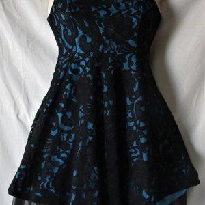 Junior's Lace Dress Size Petite Small PS Blue & Black